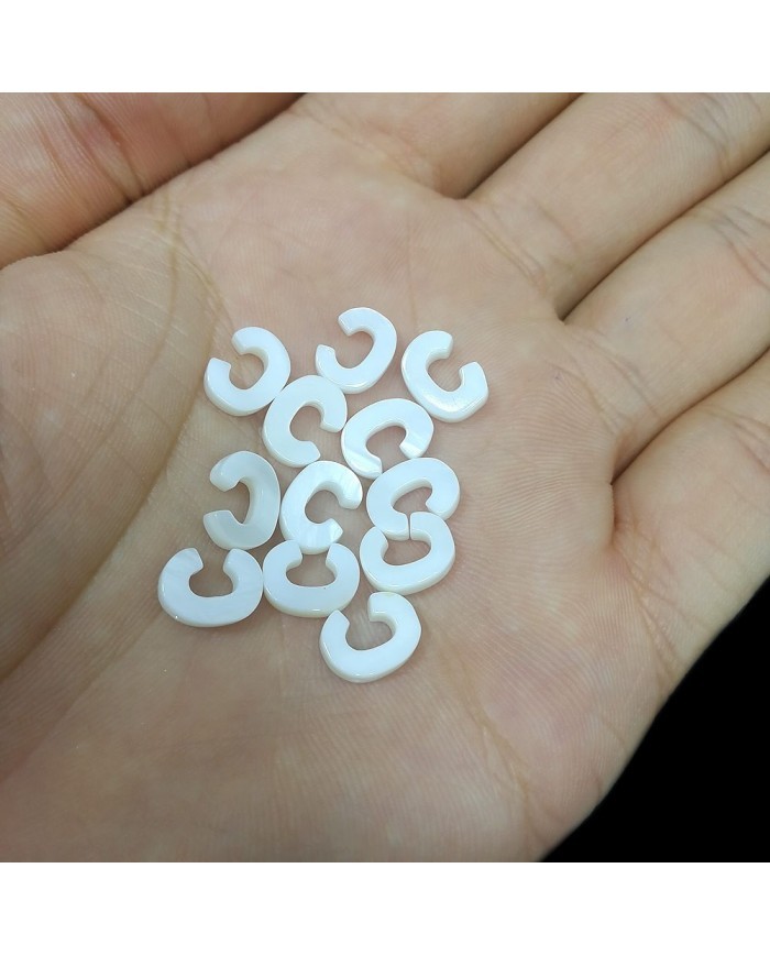 Doğal sedef taş Kolye Küpe Ucu - C HARF