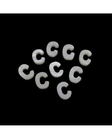 Doğal sedef taş Kolye Küpe Ucu - C HARF