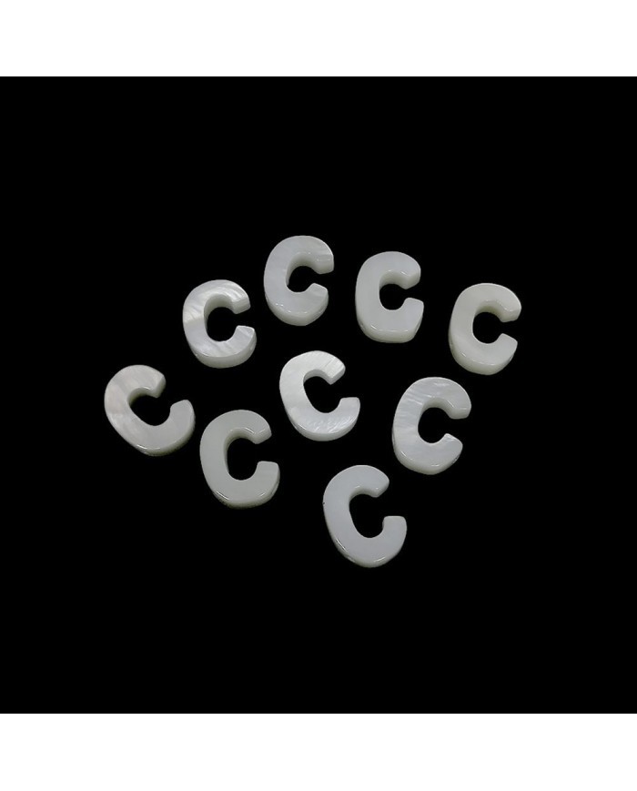 Doğal sedef taş Kolye Küpe Ucu - C HARF