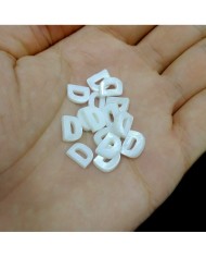 Doğal sedef taş Kolye Küpe Ucu - D HARF