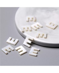 Doğal sedef taş Kolye Küpe Ucu - E HARF