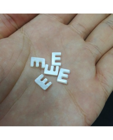 Doğal sedef taş Kolye Küpe Ucu - E HARF