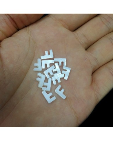 Doğal sedef taş Kolye Küpe Ucu - F HARF