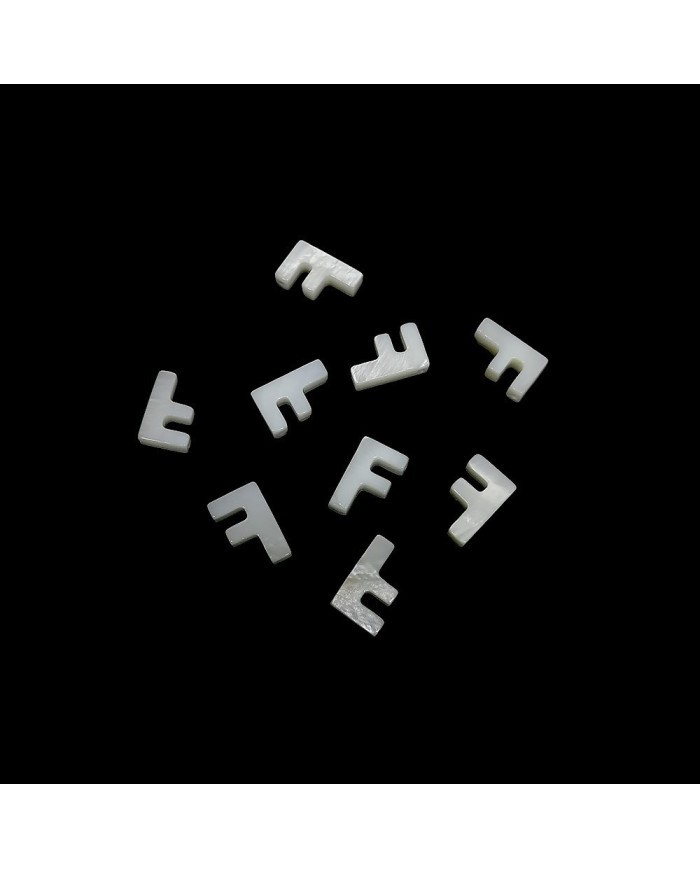 Doğal sedef taş Kolye Küpe Ucu - F HARF