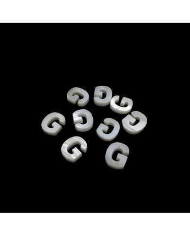 Doğal sedef taş Kolye Küpe Ucu - G HARF