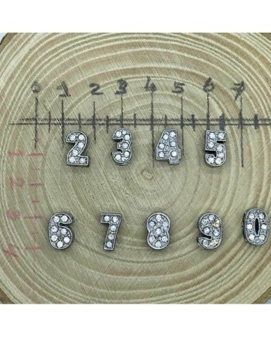 Taşlı Rakam - Kulpsuz  Gümüş - 2 - 2 Adet