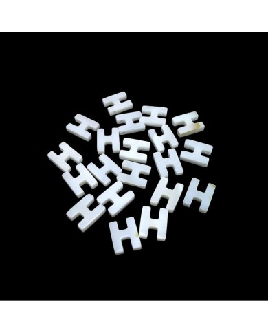 Doğal sedef taş Kolye Küpe Ucu - H HARF