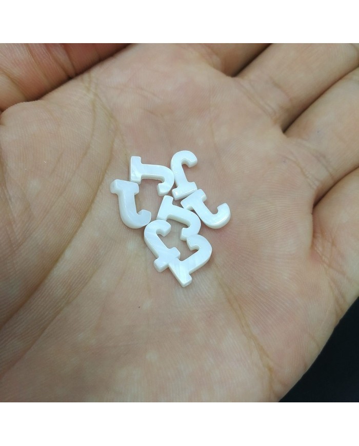 Doğal sedef taş Kolye Küpe Ucu - J HARF