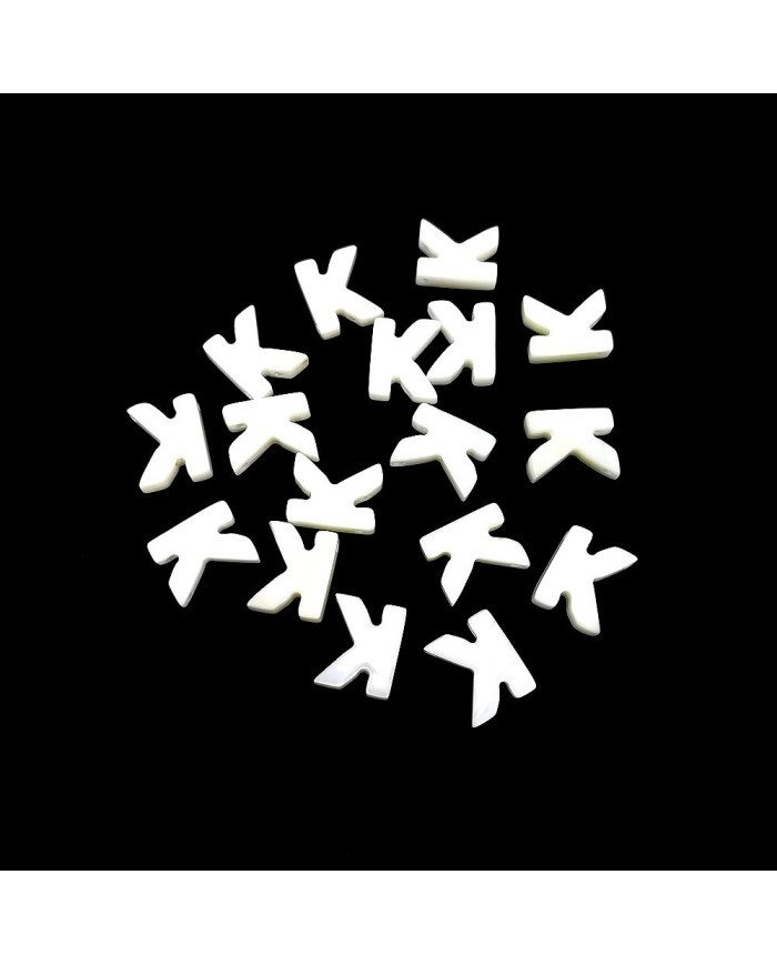 Doğal sedef taş Kolye Küpe Ucu - K HARF