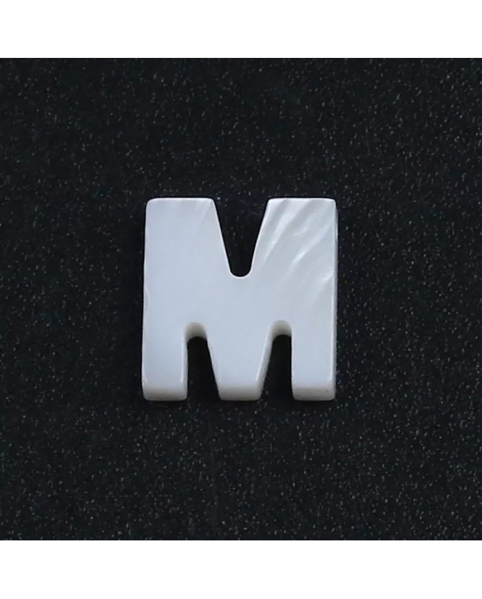 Doğal sedef taş Kolye Küpe Ucu - M HARF