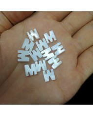 Doğal sedef taş Kolye Küpe Ucu - M HARF