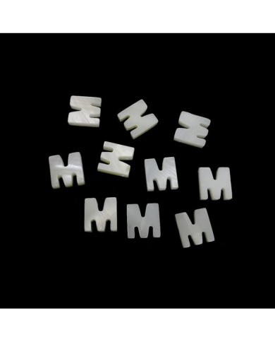 Doğal sedef taş Kolye Küpe Ucu - M HARF