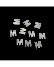 Doğal sedef taş Kolye Küpe Ucu - M HARF