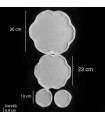 Çiçek Model Tepsi, Sunum,Bardak Altlığı Seti- Hobi Silikon Kalıbı- Kod: