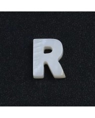 Doğal sedef taş Kolye Küpe Ucu - R HARF