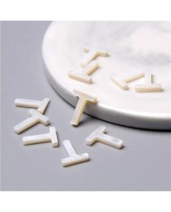 Sedef doğal taş Harf Kolye Küpe Ucu - T HARF