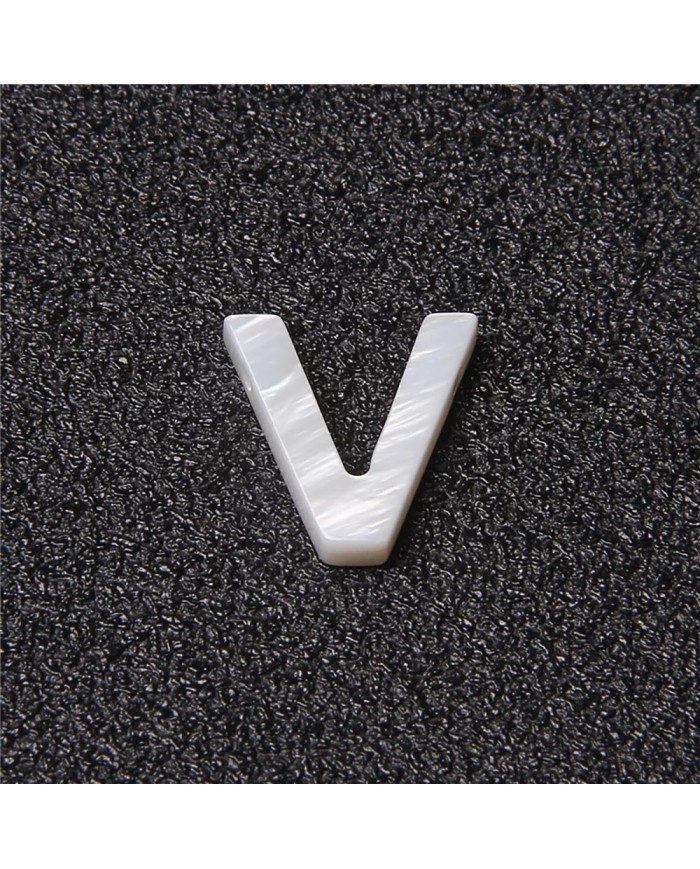 Doğal sedef taş Kolye Küpe Ucu - V HARF