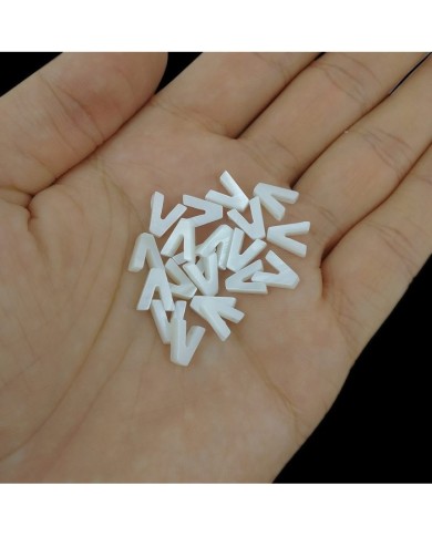 Doğal sedef taş Kolye Küpe Ucu - V HARF