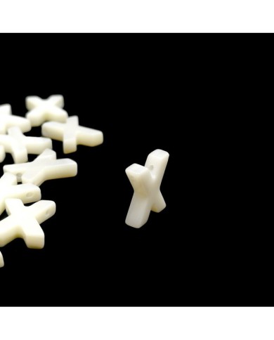 Doğal sedef taş Kolye Küpe Ucu - X HARF