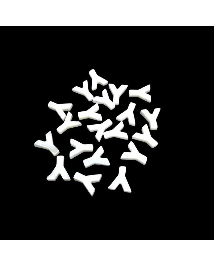 Doğal sedef taş Kolye Küpe Ucu - Y HARF