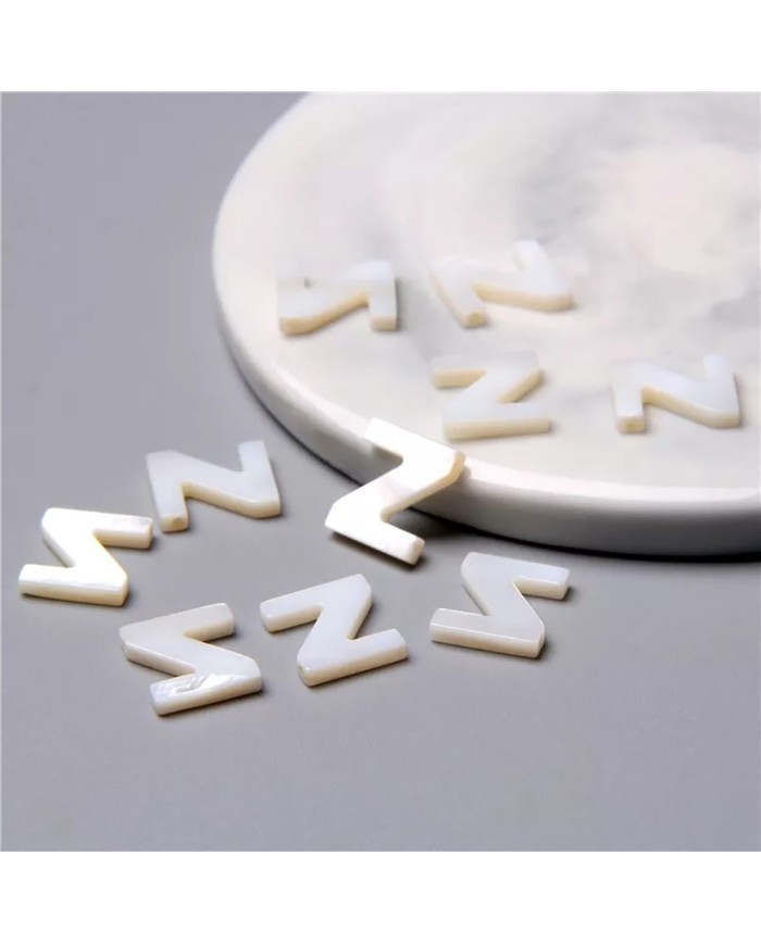 Doğal sedef taş Kolye Küpe Ucu - Z HARF