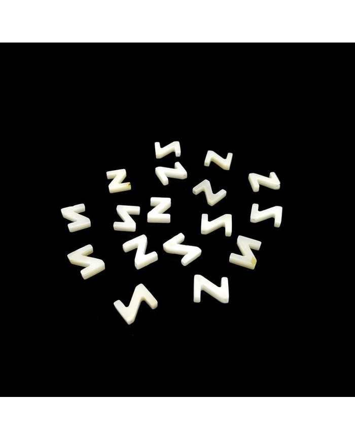 Doğal sedef taş Kolye Küpe Ucu - Z HARF