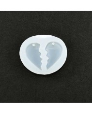 Reçine Epoksi Kalıp- Arkadaşlık Kolyesi Kalp Modeli - E.ARK