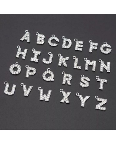 Taşlı Harfler - Üstten Kulplu Gümüş - C - 2 Adet