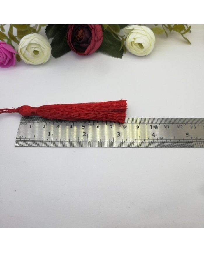 50 Adet - 7-8 cm İpek Püskül - kırmızı