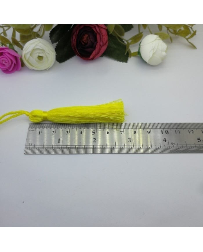 50 Adet - 7-8 cm İpek Püskül - neon yeşil