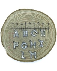 Taşlı Harfler - Üstten Kulplu Gümüş - C - 2 Adet