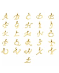 5 ADET - MİNİ HARFLER - METAL KAPLAMA KULPLU GOLD - I