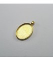 Metal Kolye Ucu - Oval - Gold 10 Adet