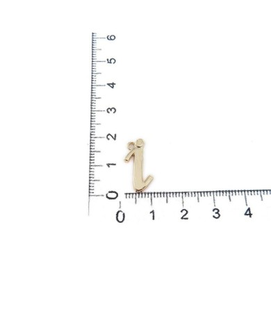 5 adet - MİNİ HARFLER - METAL KAPLAMA KULPLU GOLD - İ