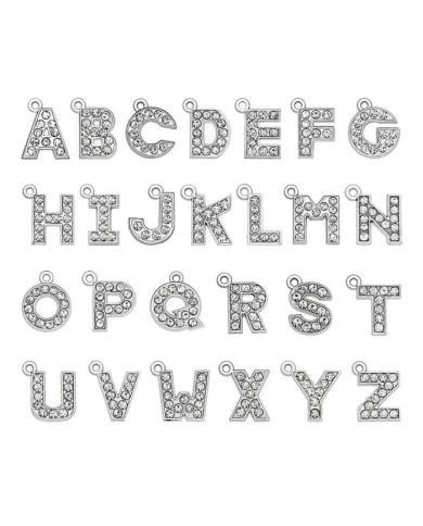 Taşlı Harfler - Üstten Kulplu Gümüş - Y - 2 Adet