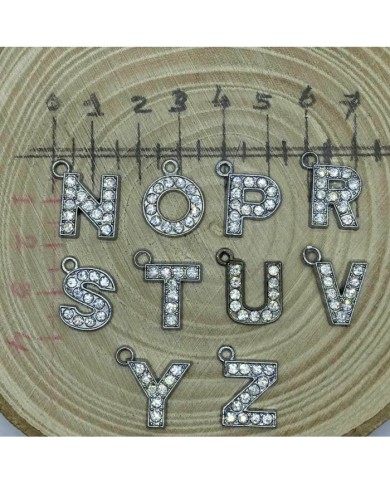 Taşlı Harfler - Üstten Kulplu Gümüş - Y - 2 Adet