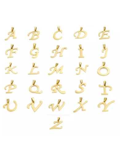 5 adet - MİNİ HARFLER - METAL KAPLAMA KULPLU GOLD - İ