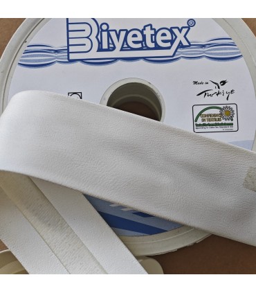 4 cm Biyetex Deri Biye - Beyaz - 5 Metre