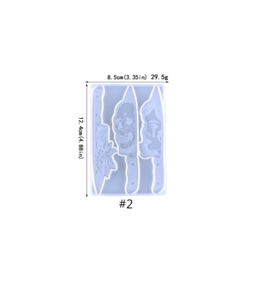 Kafatası, Bıçak ve Çiçek Şekilli Reçine Epoksi Hobi Silikon Kalıp