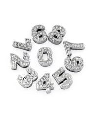 Taşlı Rakam - Kulpsuz  Gümüş - 8 - 2 Adet