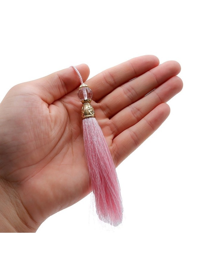 10 ADET - BONCUKLU PÜSKÜL PEMBE - 10 CM - A