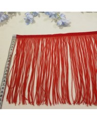 10 Metre - Kırmızı İp Saçak - 20 cm