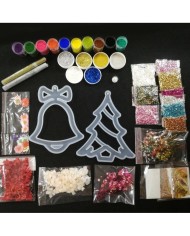 Yılbaşı Süsleme Reçine Epoksi Seti - Boya Seçmeli  - A131 1. Boya Rengi Seçiniz Mor 2. Boya Rengi Seçiniz Mor