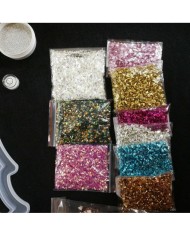 Yılbaşı Süsleme Reçine Epoksi Seti - Boya Seçmeli  - A131 1. Boya Rengi Seçiniz Pembe 2. Boya Rengi Seçiniz Mor