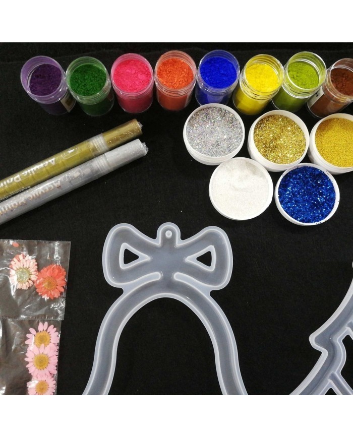 Yılbaşı Süsleme Reçine Epoksi Seti - Boya Seçmeli  - A131 1. Boya Rengi Seçiniz Pembe 2. Boya Rengi Seçiniz Mor