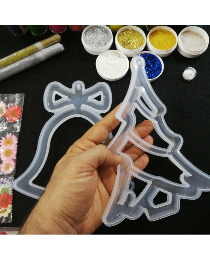 Yılbaşı Süsleme Reçine Epoksi Seti - Boya Seçmeli  - A131 1. Boya Rengi Seçiniz Yeşil 2. Boya Rengi Seçiniz Mor