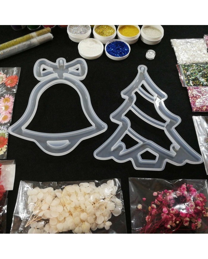 Yılbaşı Süsleme Reçine Epoksi Seti - Boya Seçmeli  - A131 1. Boya Rengi Seçiniz Sarı 2. Boya Rengi Seçiniz Mor