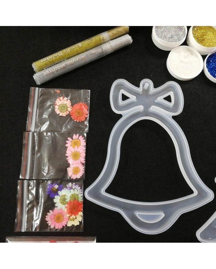 Yılbaşı Süsleme Reçine Epoksi Seti - Boya Seçmeli  - A131 1. Boya Rengi Seçiniz Sarı 2. Boya Rengi Seçiniz Mor