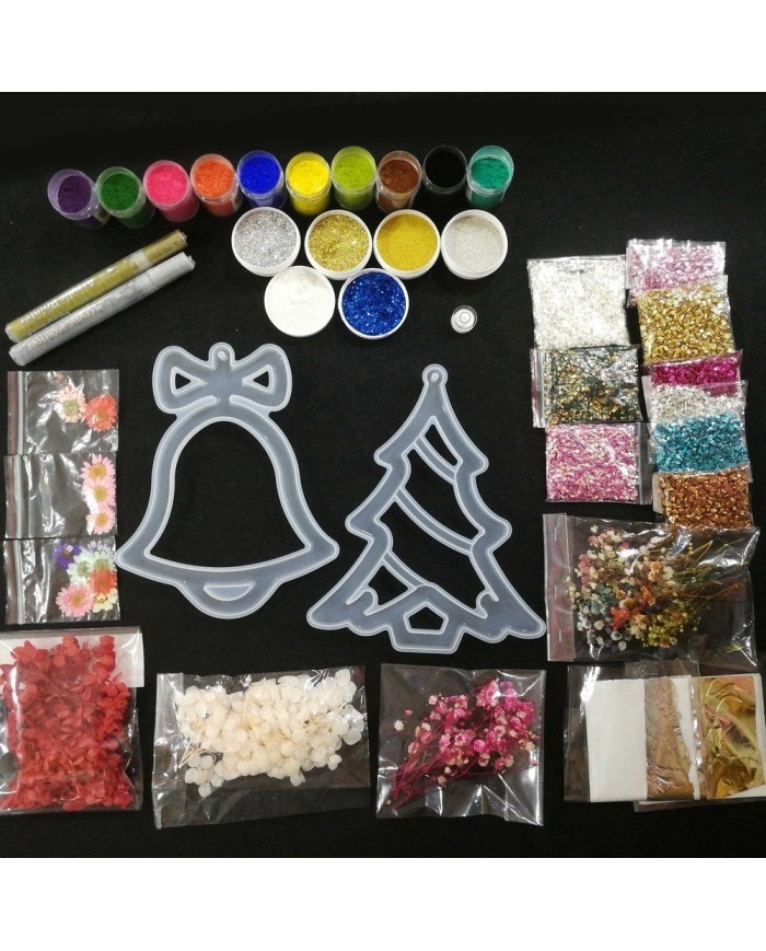 Yılbaşı Süsleme Reçine Epoksi Seti - Boya Seçmeli  - A131 1. Boya Rengi Seçiniz Lacivert 2. Boya Rengi Seçiniz Mor