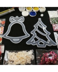 Yılbaşı Süsleme Reçine Epoksi Seti - Boya Seçmeli  - A131 1. Boya Rengi Seçiniz Lacivert 2. Boya Rengi Seçiniz Mor